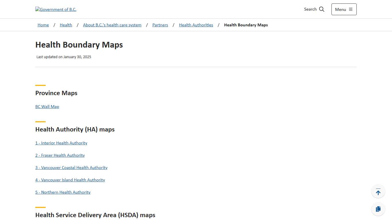 Health Boundary Maps - Province of British Columbia